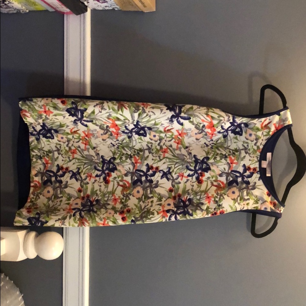 Floral and navy dress